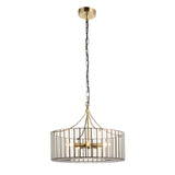 Endon Antalya 5lt Pendant Antique solid brass with clear glass