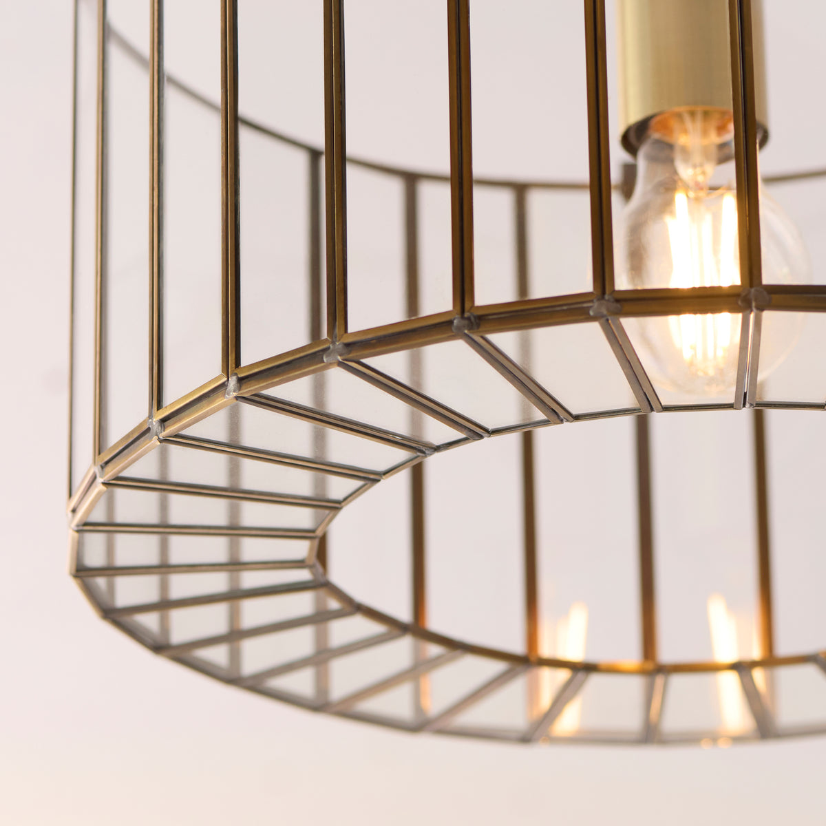 Endon Antalya Flush Antique solid brass with clear glass