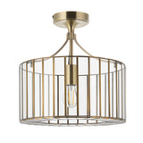 Endon Antalya Flush Antique solid brass with clear glass