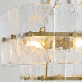 Endon Venice 4lt Pendant Brushed aged brass plate & clear handmade textured glass