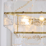 Endon Venice 6lt Pendant Brushed aged brass plate & clear handmade textured glass