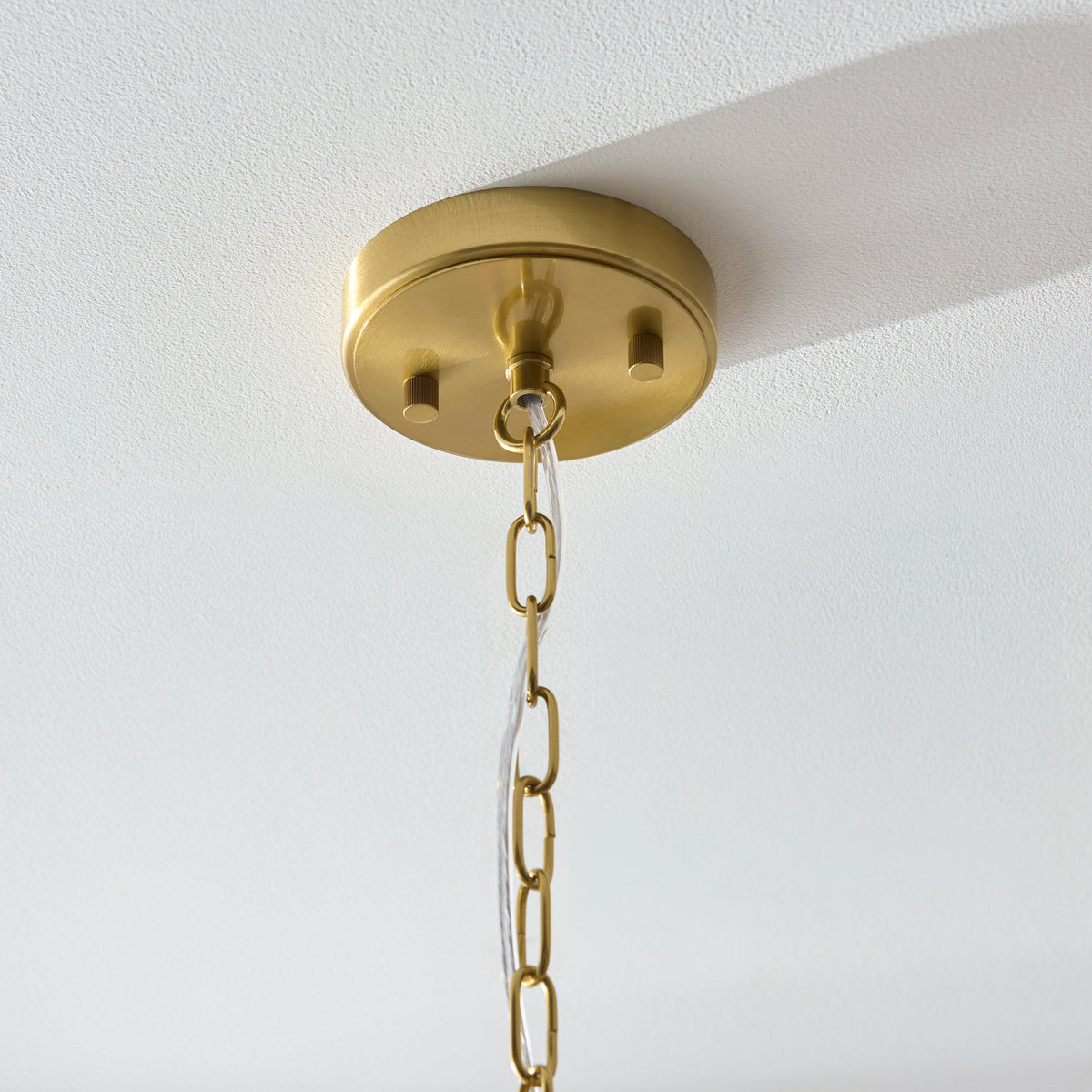 Endon Venice 6lt Pendant Brushed aged brass plate & clear handmade textured glass