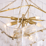 Endon Venice 10lt Pendant Brushed aged brass plate & clear handmade textured glass