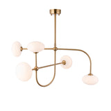 Endon Ottowa 5lt Pendant Brushed aged brass plate & opal glass