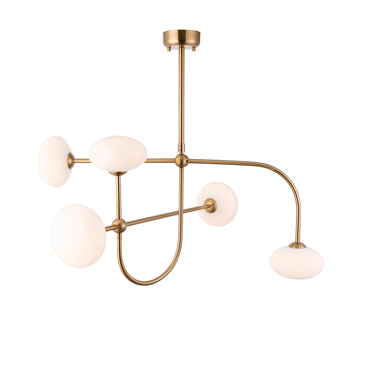 Endon Ottowa 5lt Pendant Brushed aged brass plate & opal glass