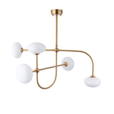 Endon Ottowa 5lt Pendant Brushed aged brass plate & opal glass