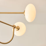 Endon Ottowa 4lt Semi Flush Brushed aged brass plate & opal glass