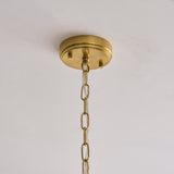 Endon Ancara 6lt Pendant Brushed aged brass plate & clear handmade textured glass