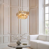Endon Venice 6lt Pendant Brushed aged brass plate & champagne handmade textured glass
