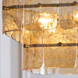 Endon Venice 6lt Pendant Brushed aged brass plate & champagne handmade textured glass