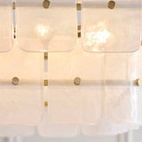 Endon Venice 6lt Pendant Brushed aged brass plate & white handmade textured glass