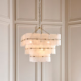 Endon Venice 10lt Pendant Brushed aged brass plate & white handmade textured glass