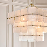 Endon Venice 10lt Pendant Brushed aged brass plate & white handmade textured glass