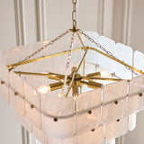 Endon Venice 10lt Pendant Brushed aged brass plate & white handmade textured glass