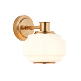 Endon Evora Wall Brushed aged brass plate & opal ribbed glass