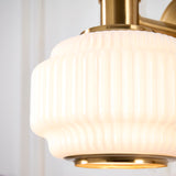 Endon Evora Wall Brushed aged brass plate & opal ribbed glass