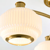 Endon Evora 3lt Semi Flush Brushed aged brass plate & opal ribbed glass