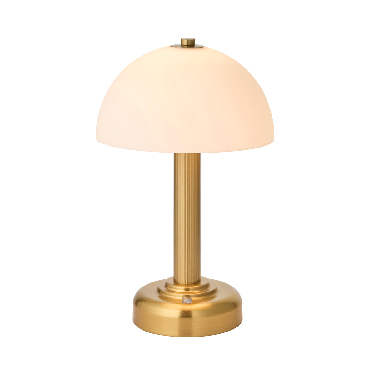Endon Bridport Rechargeable Table Warm brass plate & matt opal glass