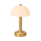Endon Bridport Rechargeable Table Warm brass plate & matt opal glass