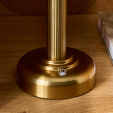 Endon Bridport Rechargeable Table Warm brass plate & matt opal glass