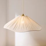 Endon Isabella Grand Pendant Brushed aged brass plate & vintage white fabric