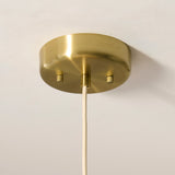 Endon Isabella Grand Pendant Brushed aged brass plate & vintage white fabric