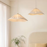 Endon Isabella Grand Pendant Brushed aged brass plate & vintage white fabric