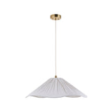 Endon Isabella Grand Pendant Brushed aged brass plate & vintage white fabric
