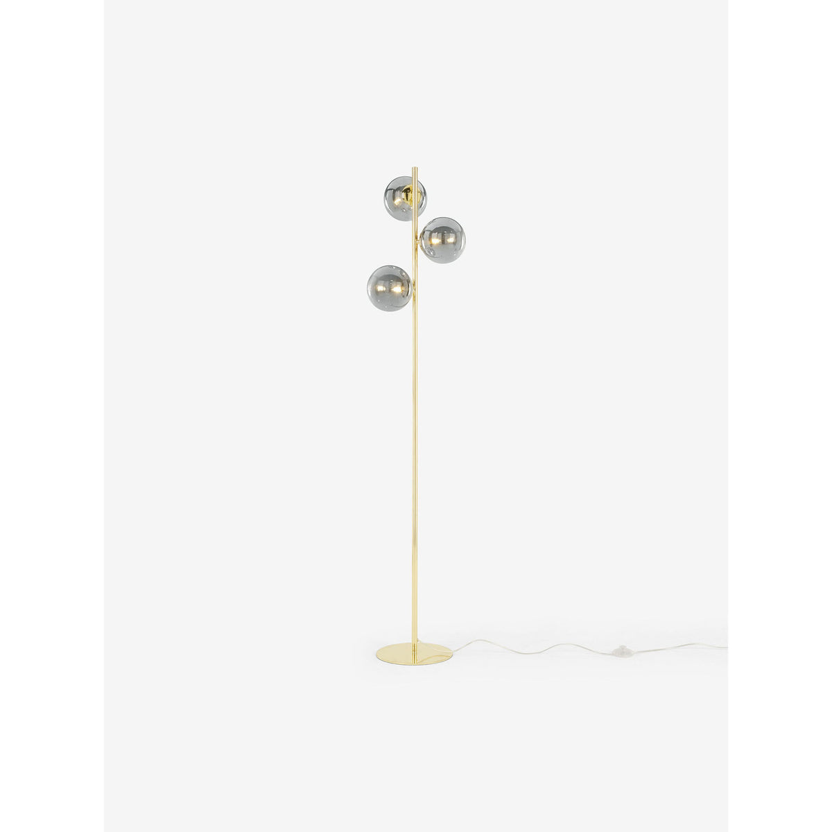 MADE.COM Grey/Brass Globe Floor Light
