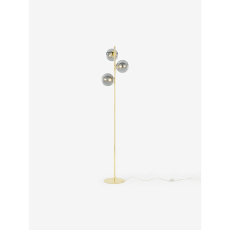 MADE.COM Grey/Brass Globe Floor Light