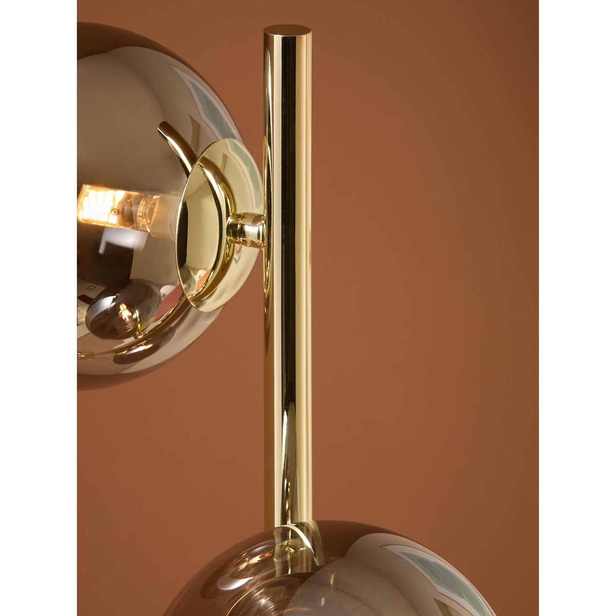 MADE.COM Grey/Brass Globe Floor Light