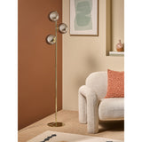 MADE.COM Grey/Brass Globe Floor Light