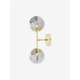 MADE.COM Gold/Smoke Grey Globe Wall Light