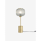 MADE.COM Grey/Antique Brass Large Briz Table Lamp