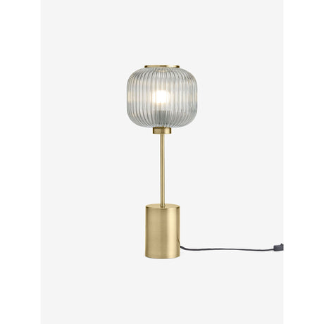 MADE.COM Grey/Antique Brass Large Briz Table Lamp