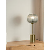 MADE.COM Grey/Antique Brass Large Briz Table Lamp