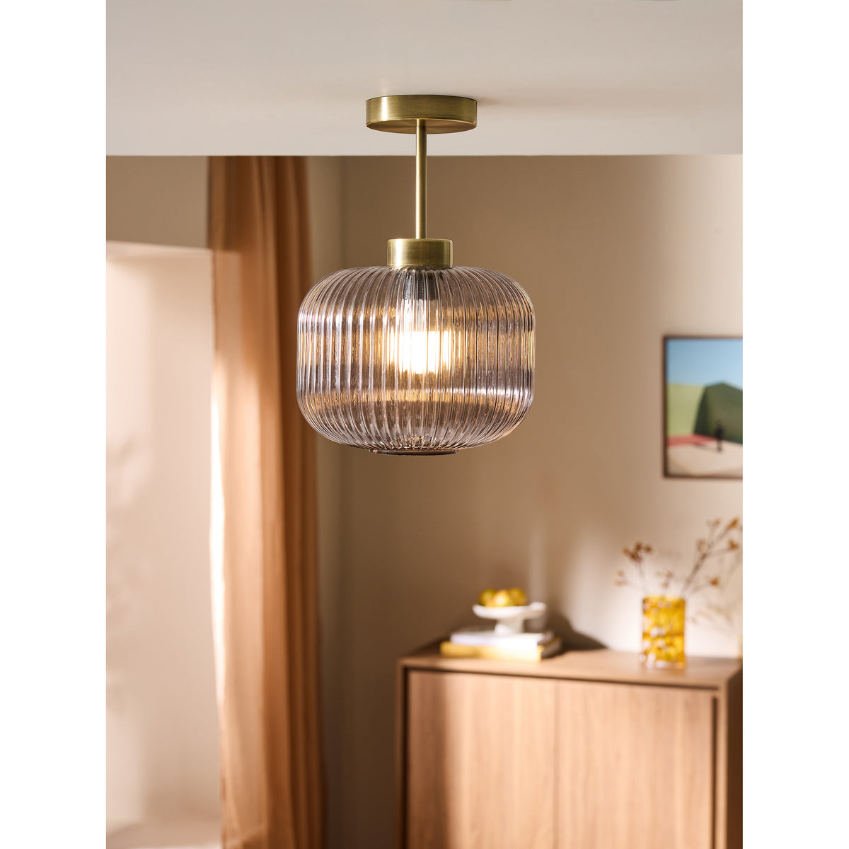 MADE.COM Briz Grey Ceiling Flush Fitting Light
