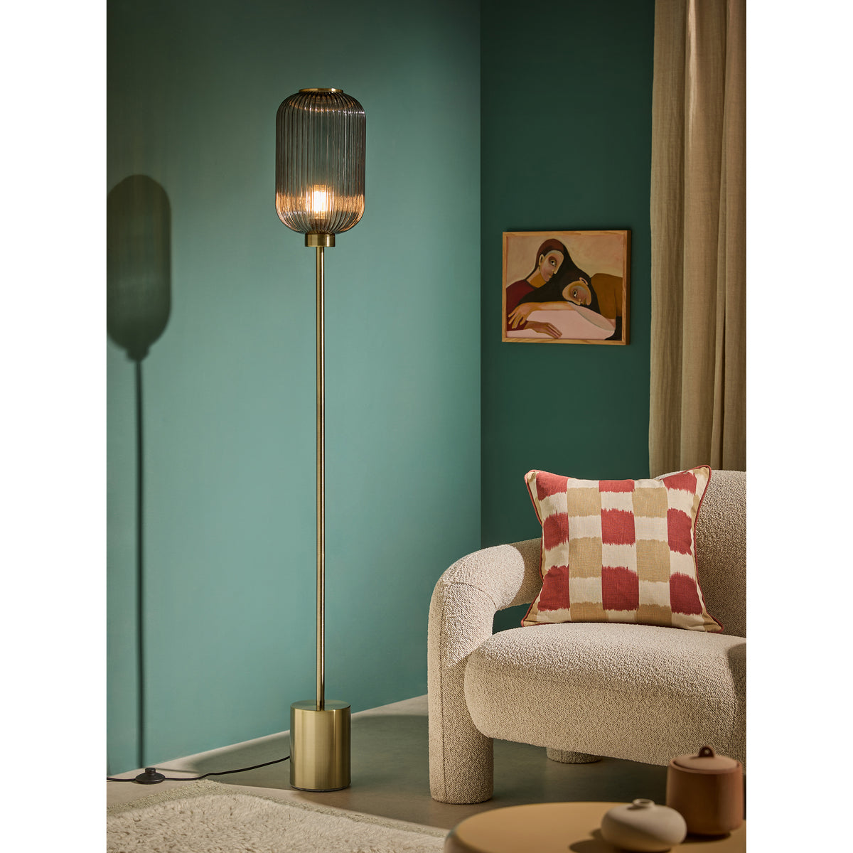 MADE.COM Briz Grey Floor Lamp