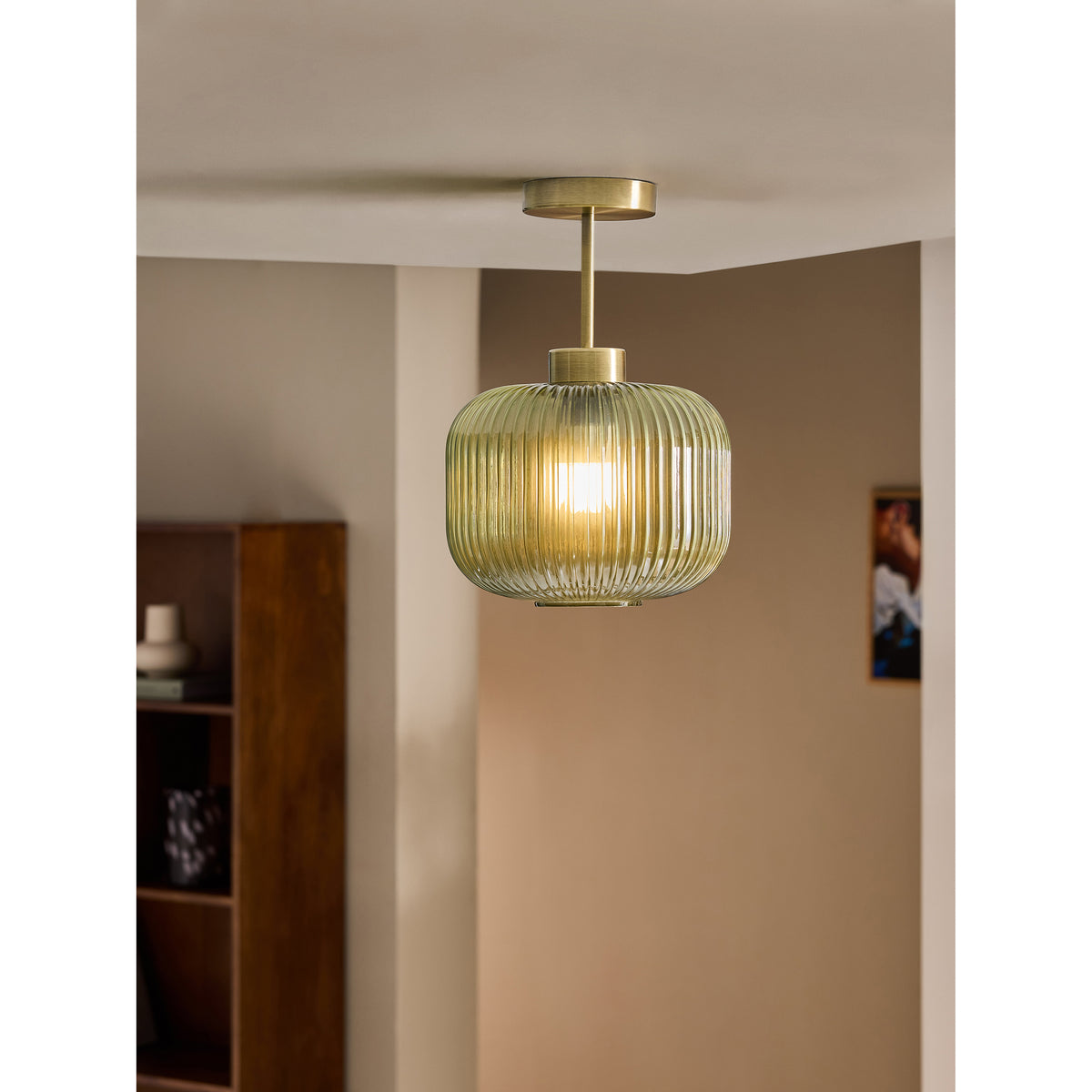 MADE.COM Briz Green Ceiling Flush Fitting Light