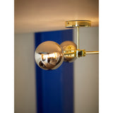 MADE.COM Brass/Smoked Glass Globe 3 Light Flush Ceiling