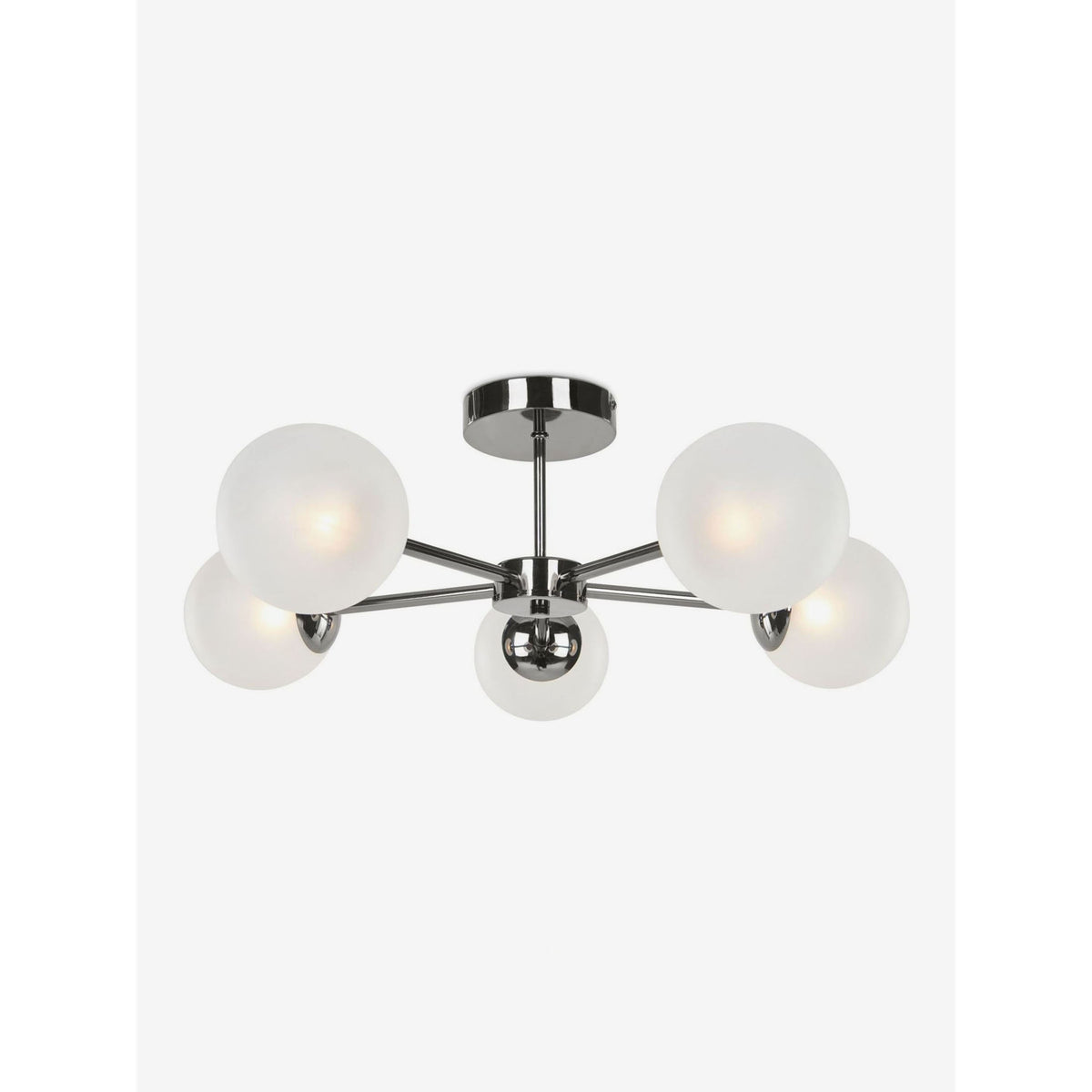 MADE.COM Chrome Globe 5 Light Flush Ceiling