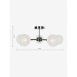 MADE.COM Chrome Globe 5 Light Flush Ceiling