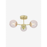 MADE.COM Pink Globe 3 Light Flush Ceiling