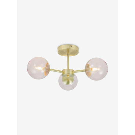 MADE.COM Pink Globe 3 Light Flush Ceiling