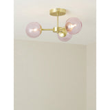 MADE.COM Pink Globe 3 Light Flush Ceiling