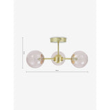 MADE.COM Pink Globe 3 Light Flush Ceiling