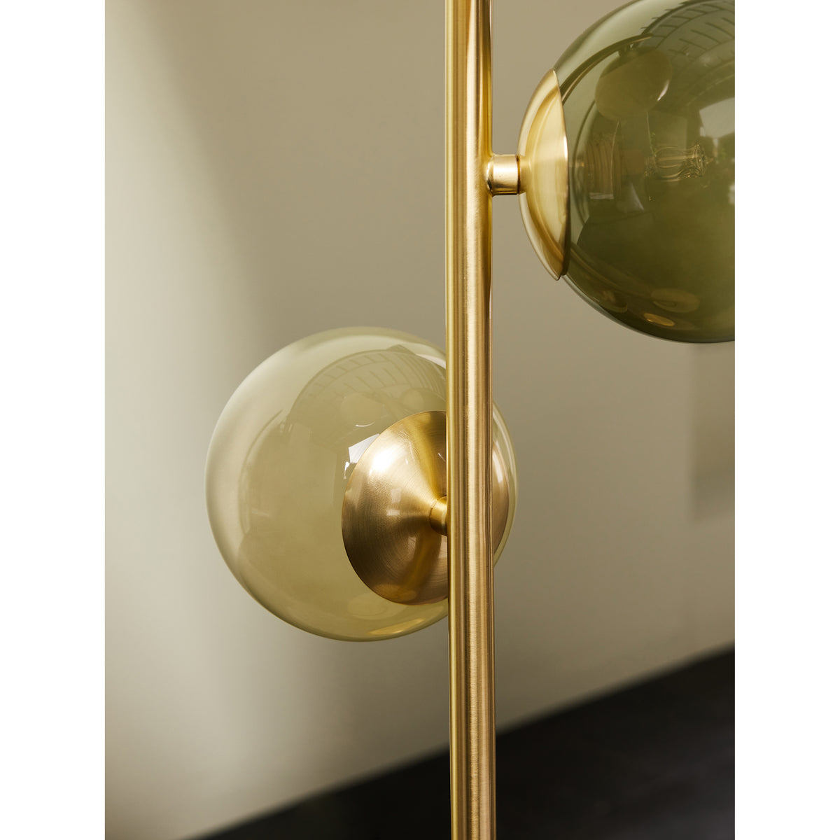 MADE.COM Brass/Green Ombre Globe Table Lamp