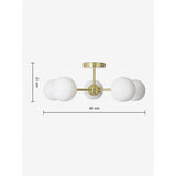 MADE.COM Brass/Opal Globe 5 Light Flush Ceiling