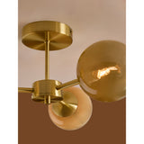 MADE.COM Brass/Green Ombre Globe 3 Light Flush Ceiling
