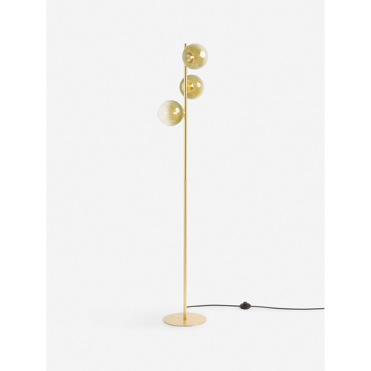 MADE.COM Brass/Green Ombre Globe Floor Lamp